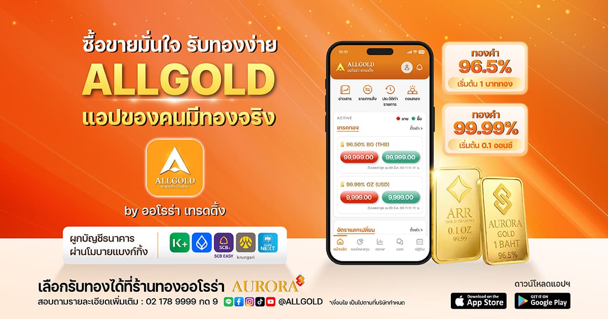 ALLGOLD ซื้อขายมั่นใจ รับทองง่าย แอปของคนมีทองจริง